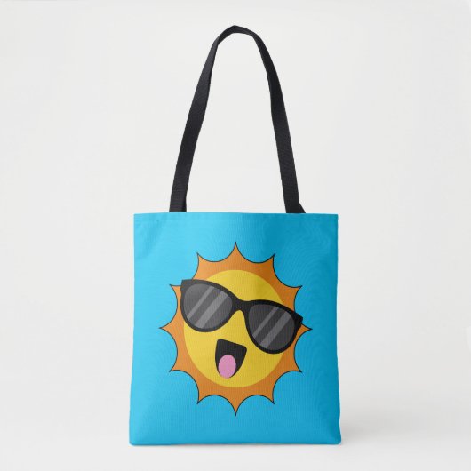 Kawaii Happy Sun mit Sonnenbrille Tasche (Vorderseite)