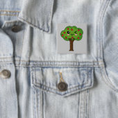 Kawaii Happy Winking Apple Tree Button (Beispiel)