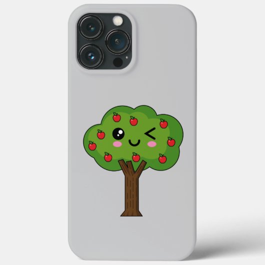 Kawaii Happy Winking Apple Tree Case-Mate iPhone Hülle (Rückseite)