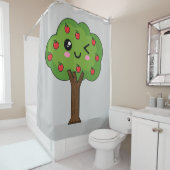 Kawaii Happy Winking Apple Tree Duschvorhang (Beispiel)
