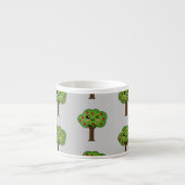 Kawaii Happy Winking Apple Tree Espressotasse (Vorderseite)