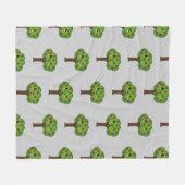 Kawaii Happy Winking Apple Tree Fleecedecke (Vorderseite (Horizontal))