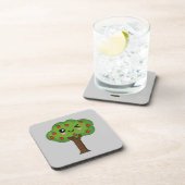 Kawaii Happy Winking Apple Tree Getränkeuntersetzer (Rechte Seite)