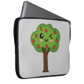 Kawaii Happy Winking Apple Tree Laptopschutzhülle (Vorne Rechts)