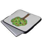 Kawaii Happy Winking Apple Tree Laptopschutzhülle (Vorne Knopf)
