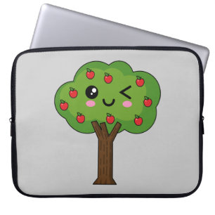 Kawaii Happy Winking Apple Tree Laptopschutzhülle