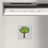 Kawaii Happy Winking Apple Tree Magnet (In Situ (Geschirrspüler))