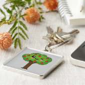 Kawaii Happy Winking Apple Tree Schlüsselanhänger (Seite)