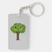 Kawaii Happy Winking Apple Tree Schlüsselanhänger (Rückseite)