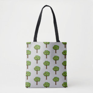 Kawaii Happy Winking Apple Tree Tasche
