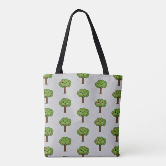 Kawaii Happy Winking Apple Tree Tasche (Rückseite)