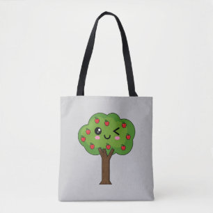 Kawaii Happy Winking Apple Tree Tasche