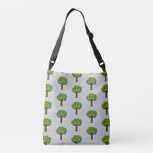 Kawaii Happy Winking Apple Tree Tragetaschen Mit Langen Trägern (Rückseite)