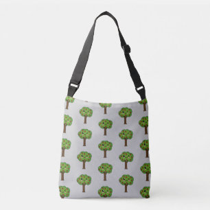 Kawaii Happy Winking Apple Tree Tragetaschen Mit Langen Trägern