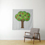 Kawaii Happy Winking Apple Tree Wandteppich (Beispiel)