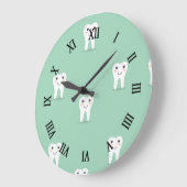 Kawaii Happy Zahn Große Wanduhr (Winkel)