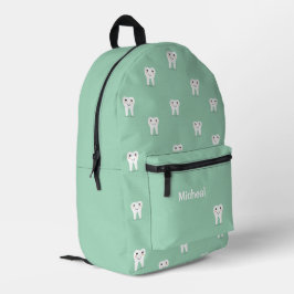 Kawaii-Happy-Zahn personalisiert grün Bedruckter Rucksack