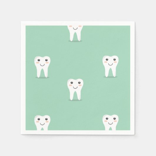 Kawaii Happy Zahn Serviette (Vorderseite)