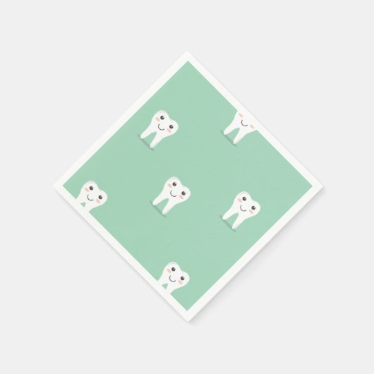 Kawaii Happy Zahn Serviette (Ecke)