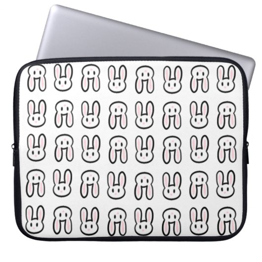 Kawaii Häschen-Druck Laptopschutzhülle (Vorderseite)
