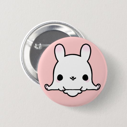Kawaii Häschen (Sie ändern den Hintergrund!) Button (Vorne & Hinten)