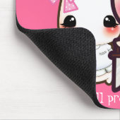 Kawaii Häschenpaare auf rosa Mausunterlage Mousepad (Ecke)