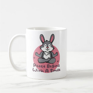 Kawaii-Hasen üben Yoga-Posen pink Kaffeetasse