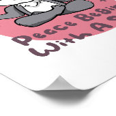 Kawaii-Hasen üben Yoga-Posen pink Poster (Ecke)