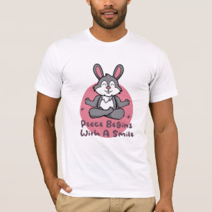 Kawaii-Hasen üben Yoga-Posen pink T-Shirt