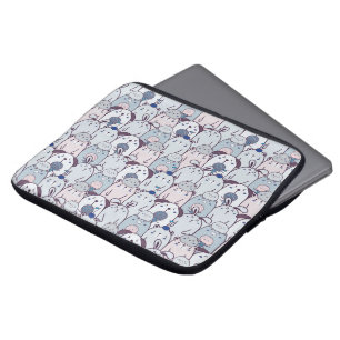 Kawaii Haustiere und Ice Creme Muster Laptopschutzhülle