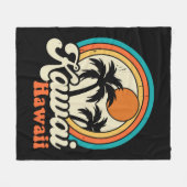 Kawaii Hawaii Surfing Fleecedecke (Vorderseite (Horizontal))