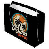 Kawaii Hawaii Surfing Große Geschenktüte (Rückseite Schrägansicht)