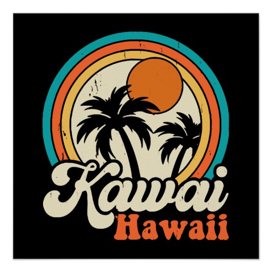 Kawaii Hawaii Surfing Poster (Vorderseite)