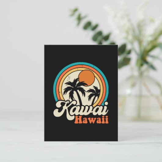 Kawaii Hawaii Surfing Postkarte (Stehend Vorderseite)