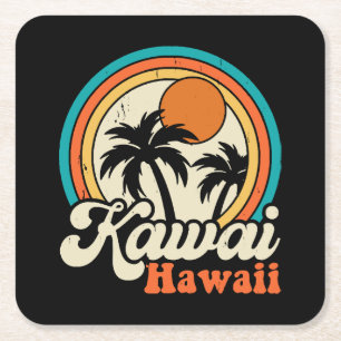 Kawaii Hawaii Surfing Rechteckiger Pappuntersetzer