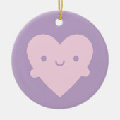 Kawaii Heart Hugs Keramik Ornament (Vorne)