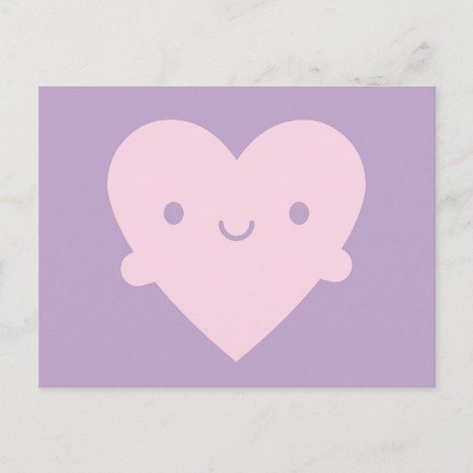 Kawaii Heart Hugs Postkarte (Vorderseite)