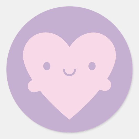 Kawaii Heart Hugs Runder Aufkleber (Vorderseite)