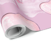 Kawaii Heart Lollipop Pattern - Pastel Lila Geschenkpapier (Rolleneckpunkt)