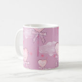 Kawaii Heart Lollipop Pattern - Pastel Lila Kaffeetasse (Vorderseite Links)