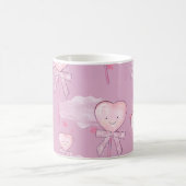 Kawaii Heart Lollipop Pattern - Pastel Lila Kaffeetasse (Mittel)