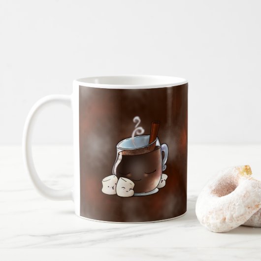 Kawaii heiße Schokolade und Eibische Kaffeetasse (Mit Donut)