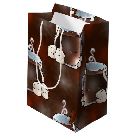 Kawaii heiße Schokolade und Eibische Mittlere Geschenktüte (Rückseite Schrägansicht)