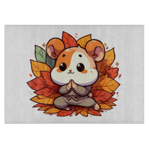 Kawaii Herbst Hamster Yoga Schneidebrett