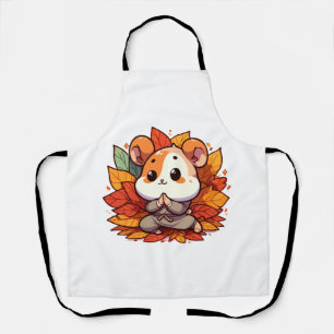 Kawaii Herbst Hamster Yoga Schürze