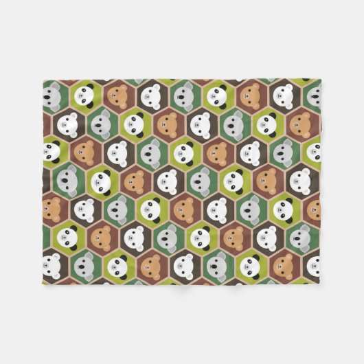 Kawaii Herbstbären Fleecedecke (Vorderseite (Horizontal))