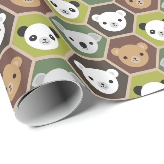 Kawaii Herbstbären Geschenkpapier (Rolleneckpunkt)