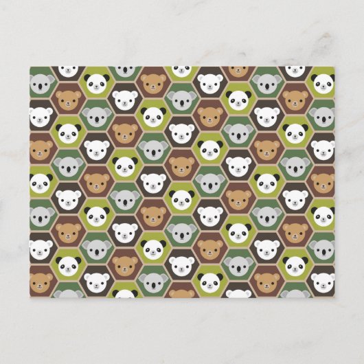 Kawaii Herbstbären Postkarte (Vorderseite)