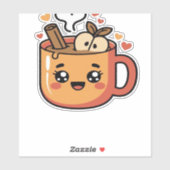 Kawaii Herbsttee Klassischer T - Shirt Aufkleber (Blatt)