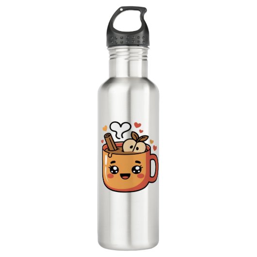 Kawaii Herbsttee Klassischer T - Shirt Edelstahlflasche (Vorderseite)